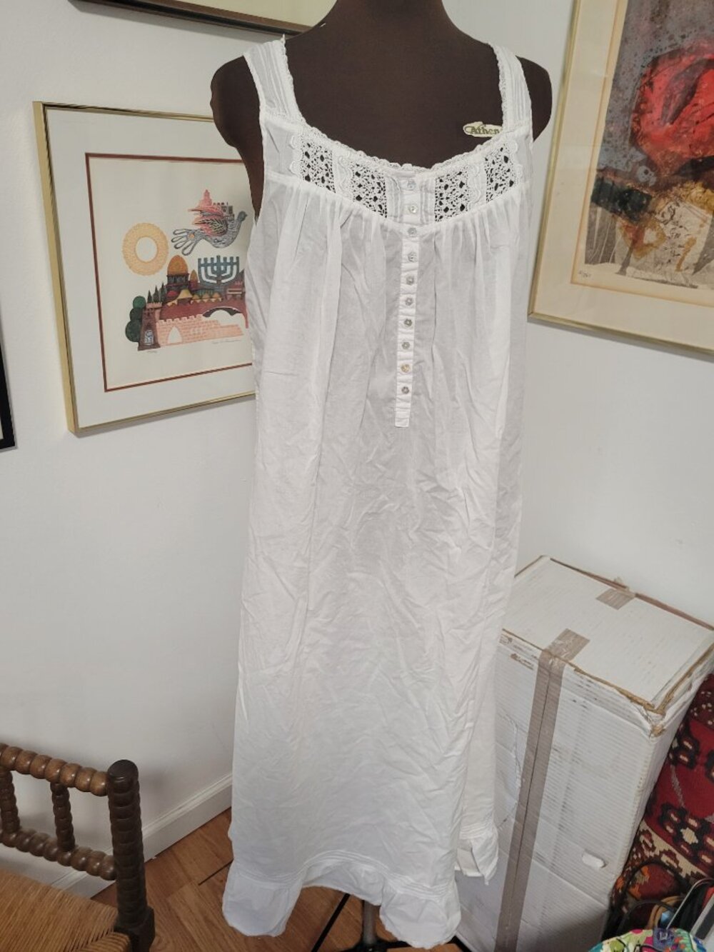 Eileen West 100% Cotton Long Nightdress Size L